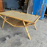 Vintage rattan table
