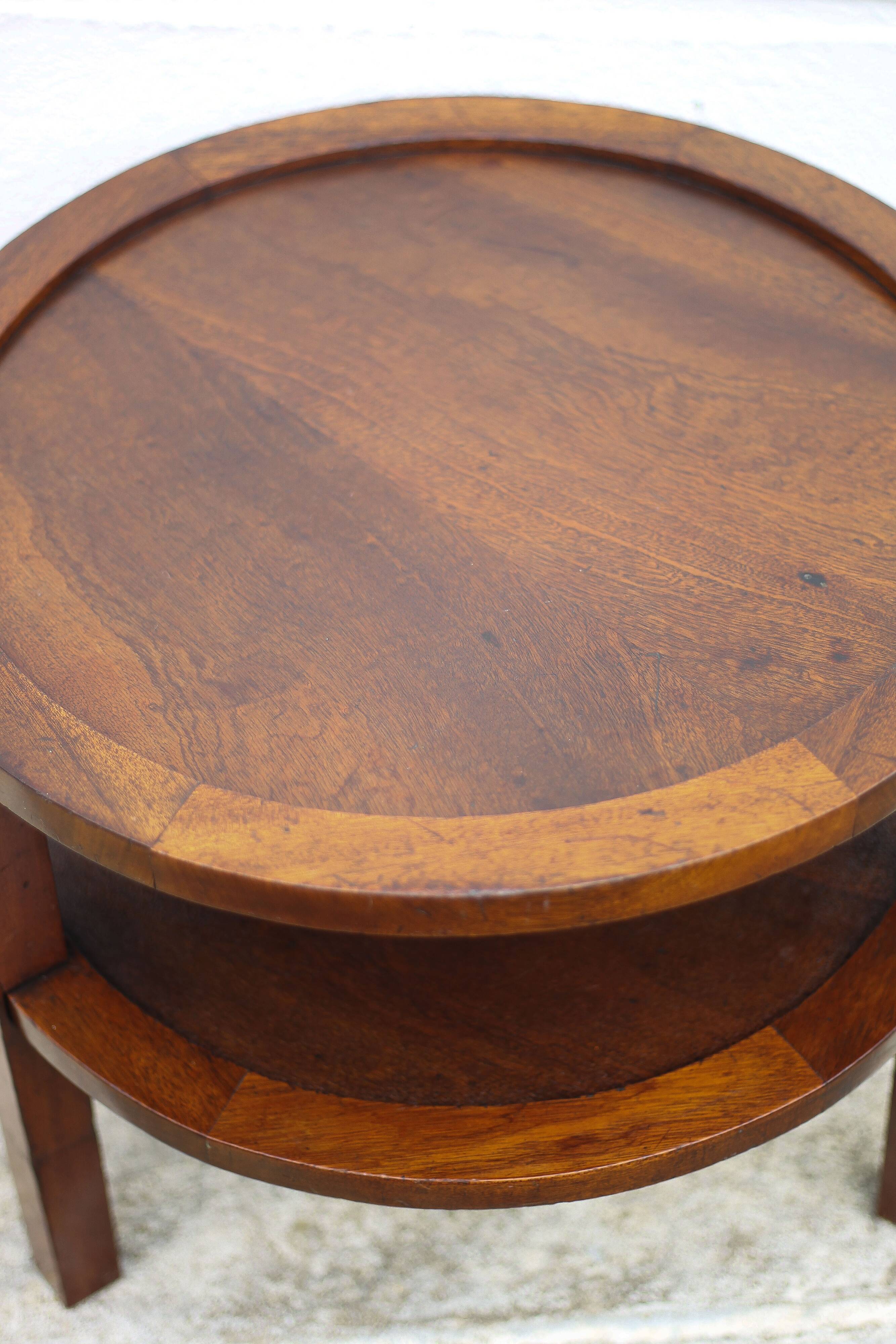 Art Deco style wooden coffee table, vintage wooden table, living room table