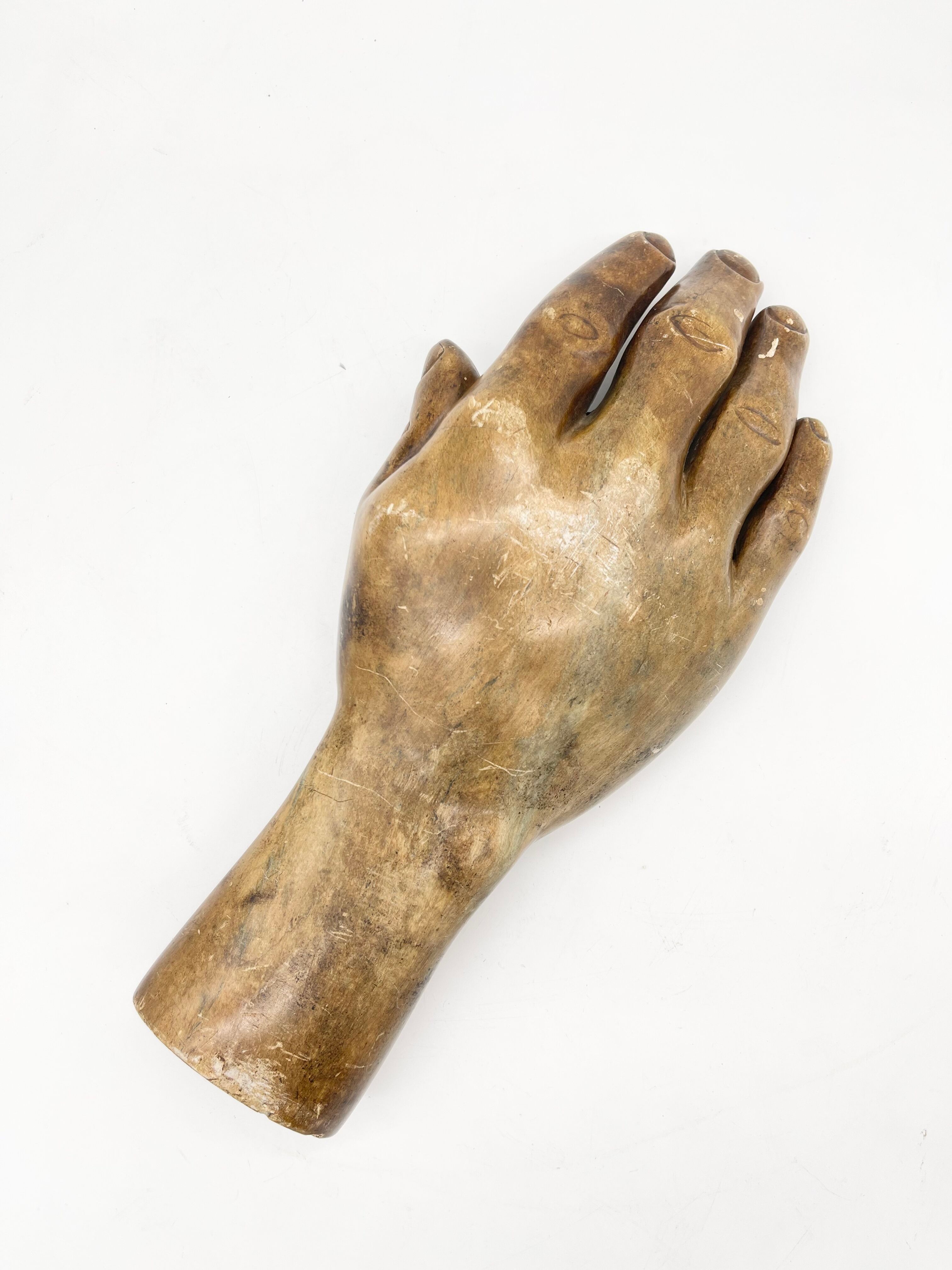 Large sculpture hand / empty pocket plaster 1960 jean Jacques Goma Vibreville