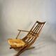 Folding armchair with woven seat – vintage French design