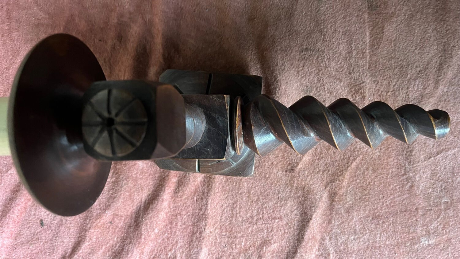 Applique bois tourné années 50