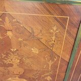 Buffet meuble d'appuie Napoléon iii en marqueterie florale et marbre 19ème