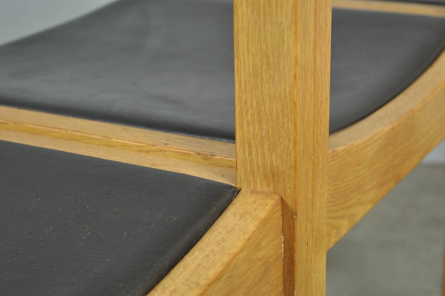 Vintage oak DUTCH DESIGN dining chairs in modern minimalist style, 1960s