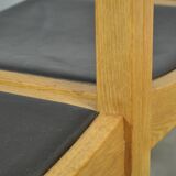 Vintage oak DUTCH DESIGN dining chairs in modern minimalist style, 1960s