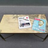 Brass and marble 1960s coffee table