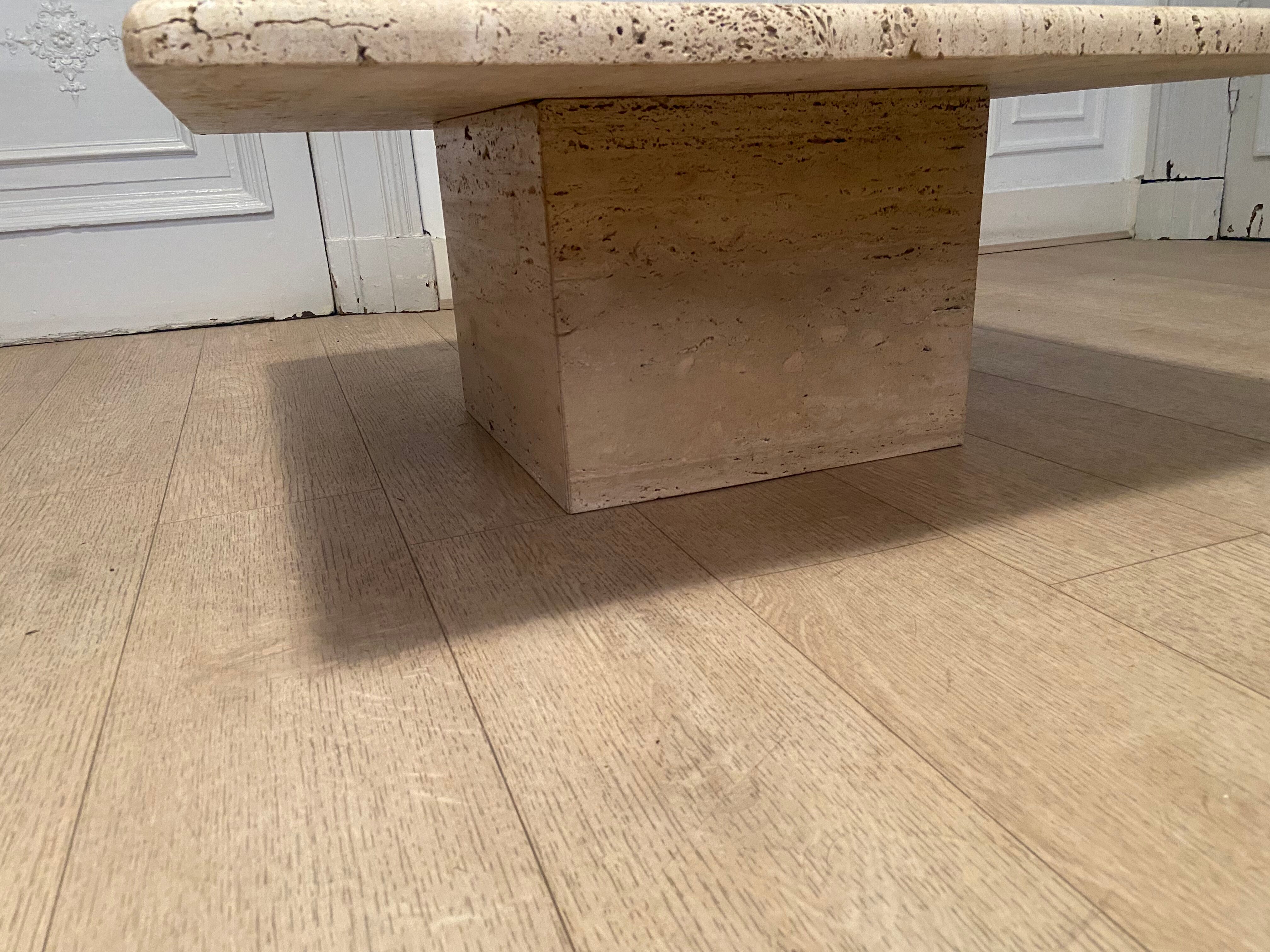 Travertine coffee table, Italy, 1970s