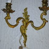 Paire d'appliques style rocaille bronze