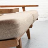 GE-375/2 Two-seater Sofa by Hans Wegner for Getama