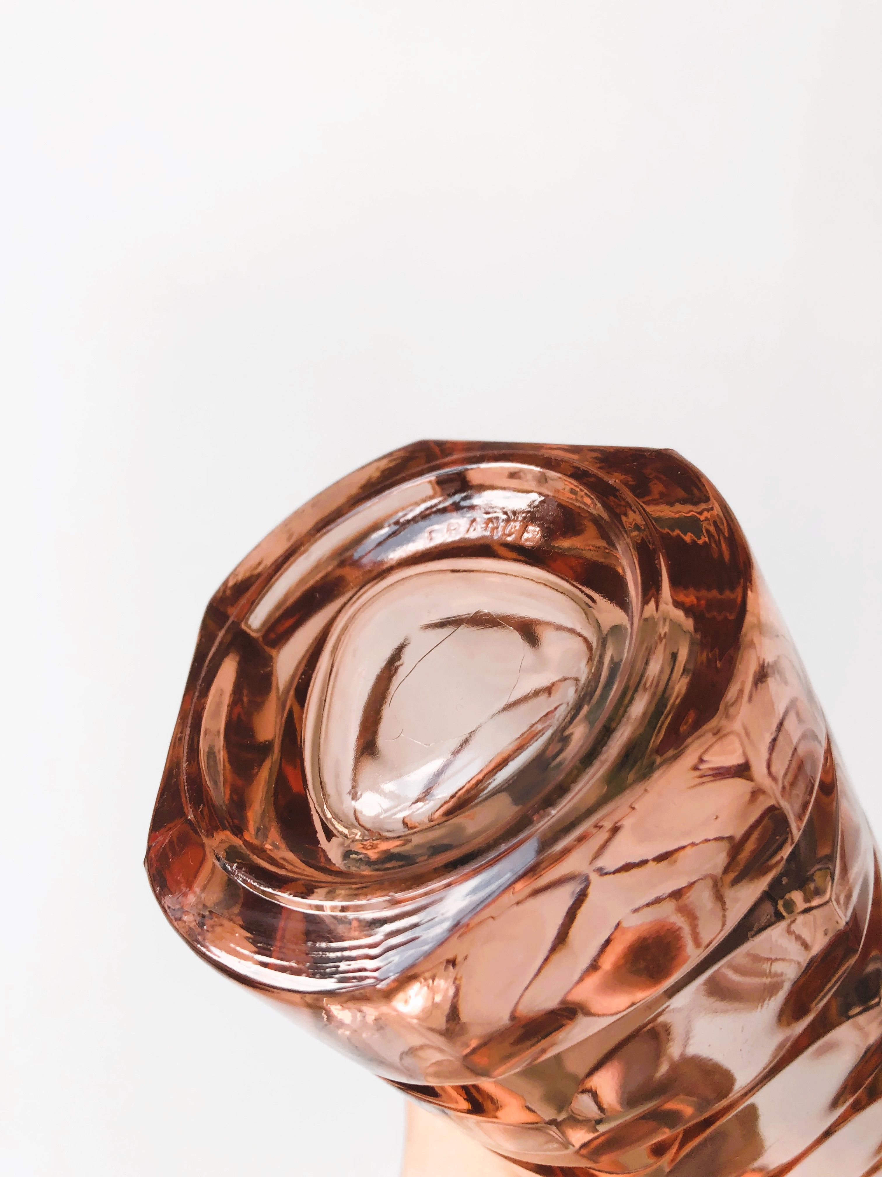 Vintage pink thick glass vase Luminarc France