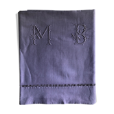 Old linen and cotton sheet tinted in lilac
