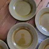 Set of 6 Niderviller flat plates
