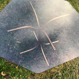 Octagonal table smoked glass