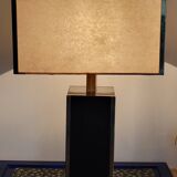 Executive table lamp, black and gold, Italian design 1970