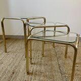 Set of 3 glass nesting tables