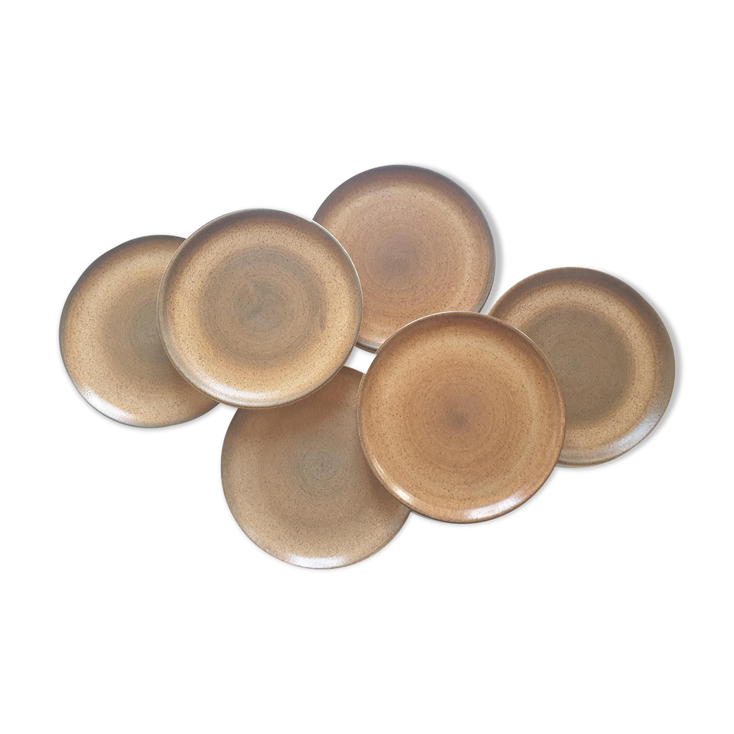 Set of 6 vintage sandstone plates
