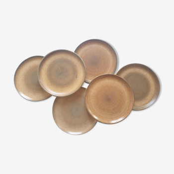 Set of 6 vintage sandstone plates