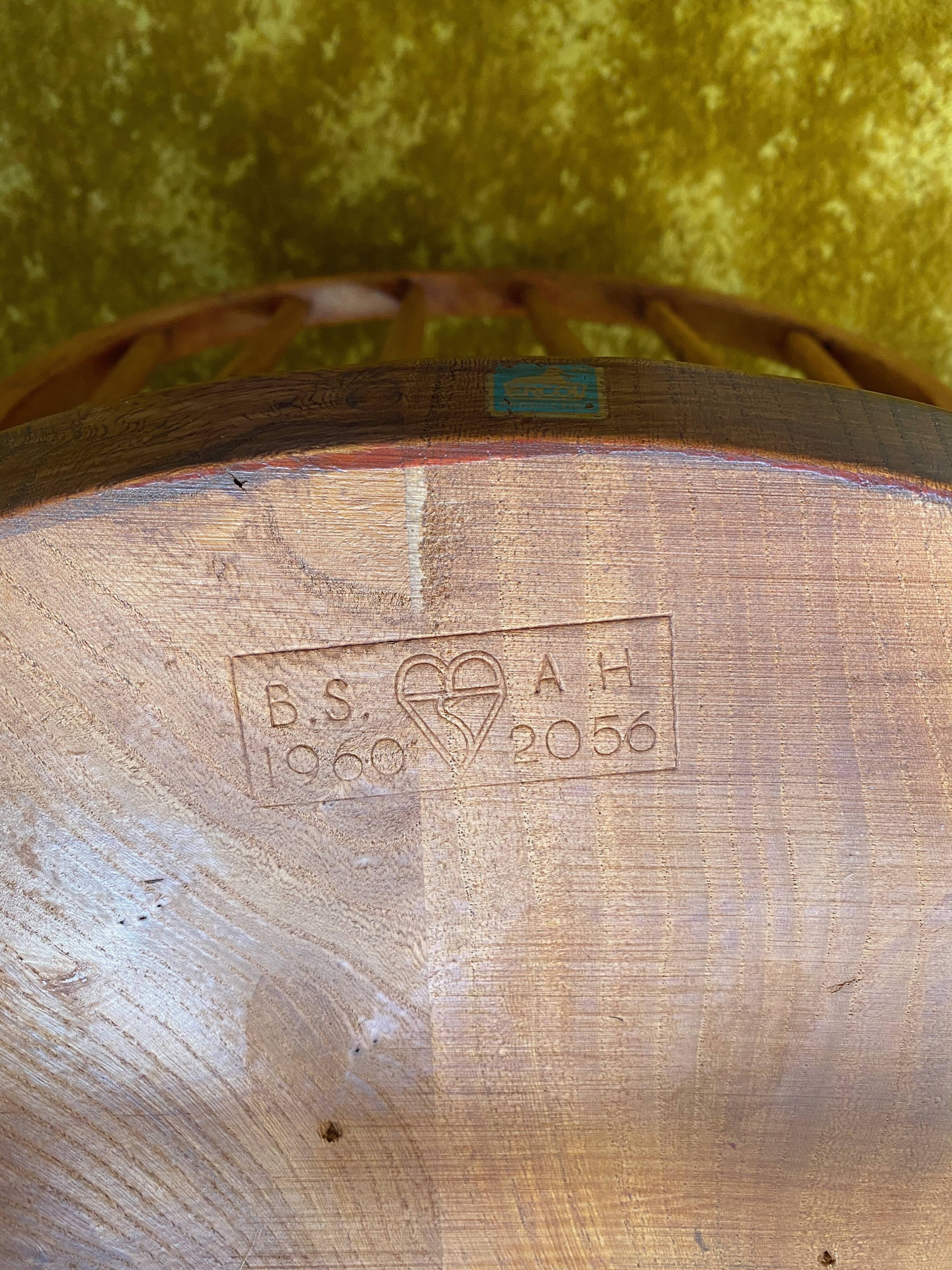 Pair Ercol windsor dining chairs 1960