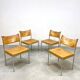 Vintage Dutch design chrome dining set leather chairs 'Minimalism'