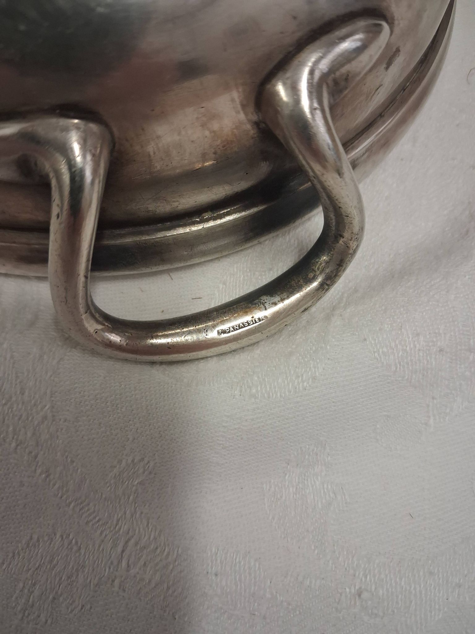 Antique serving dish, vegetable dish, in silver-plated metal, Pannassier silversmithing.