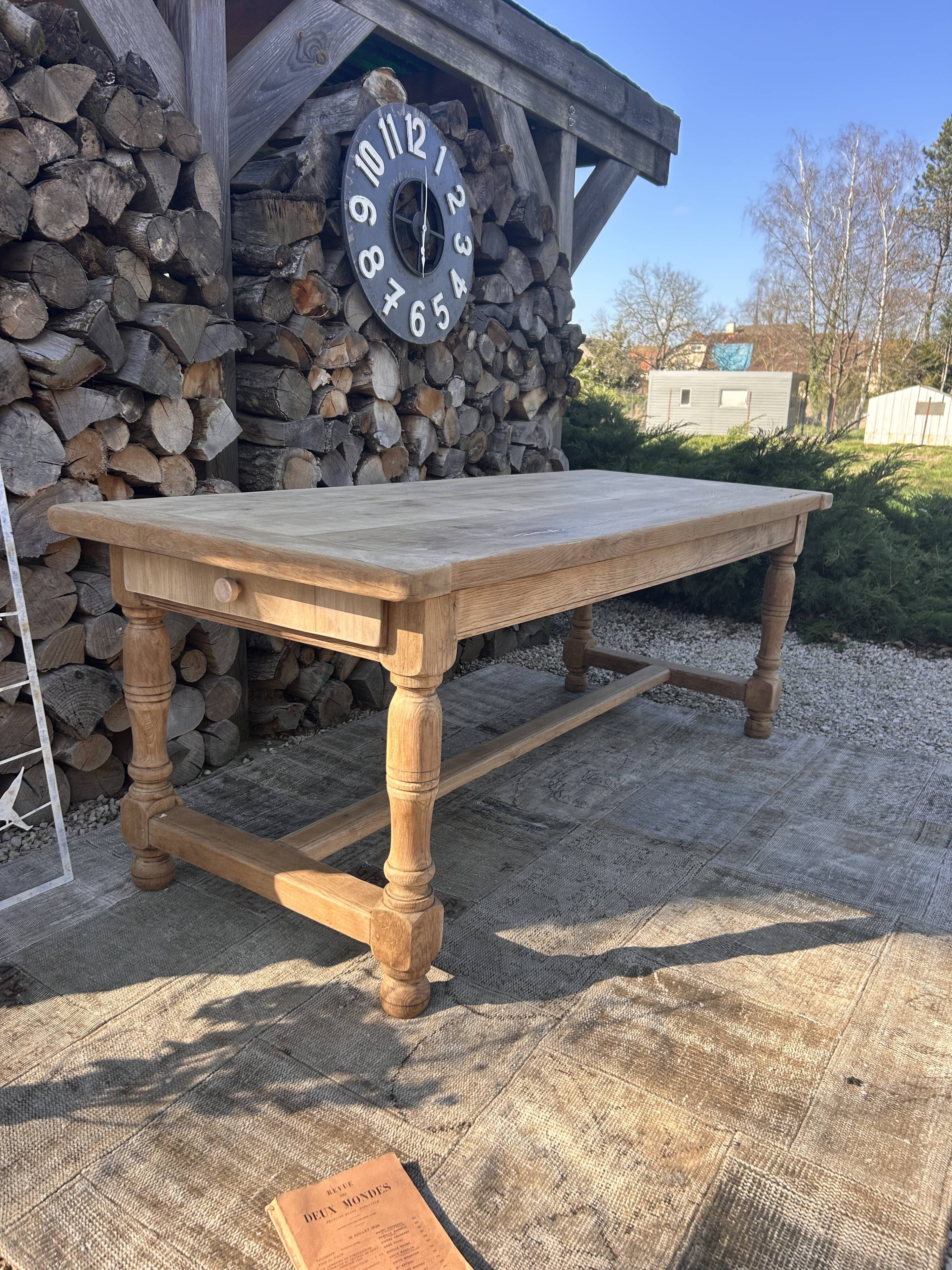 Renovated solid oak farmhouse table
