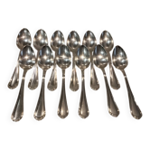 12 silver-plated soup spoons, Christofle goldsmith, Spatours model