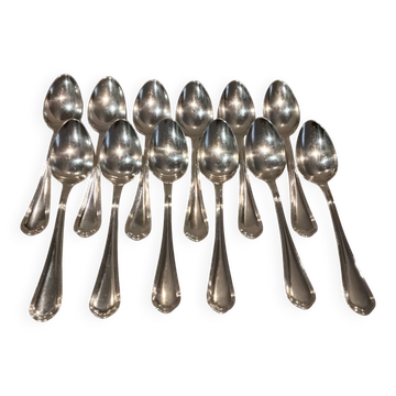 12 silver-plated soup spoons, Christofle goldsmith, Spatours model