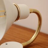 Pair of Scandinavian wall lights, white and gold metal