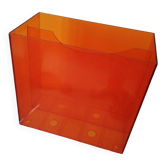 Vinyl magazine holder in orange plexiglass