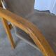 Vintage Beech Wood Dining Chair: 1970s Space Age Gray Fabric