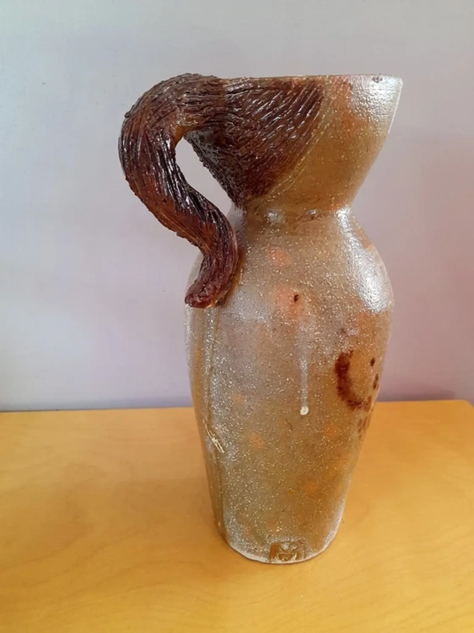 Anthropomorphic pitcher in stoneware by André Louis Freymond