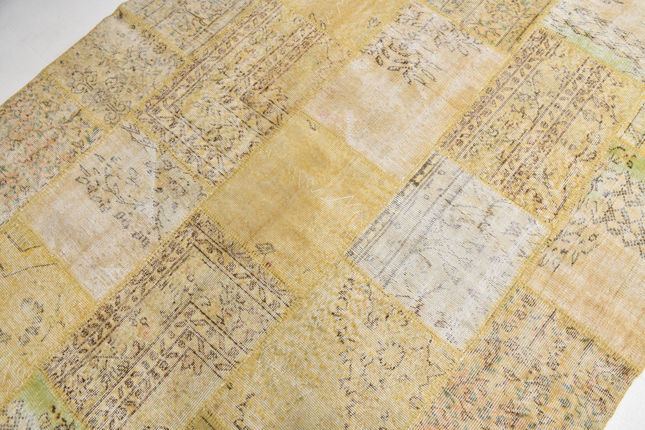 Yellow Mustard Large Vintage Rug, 204x306Cm