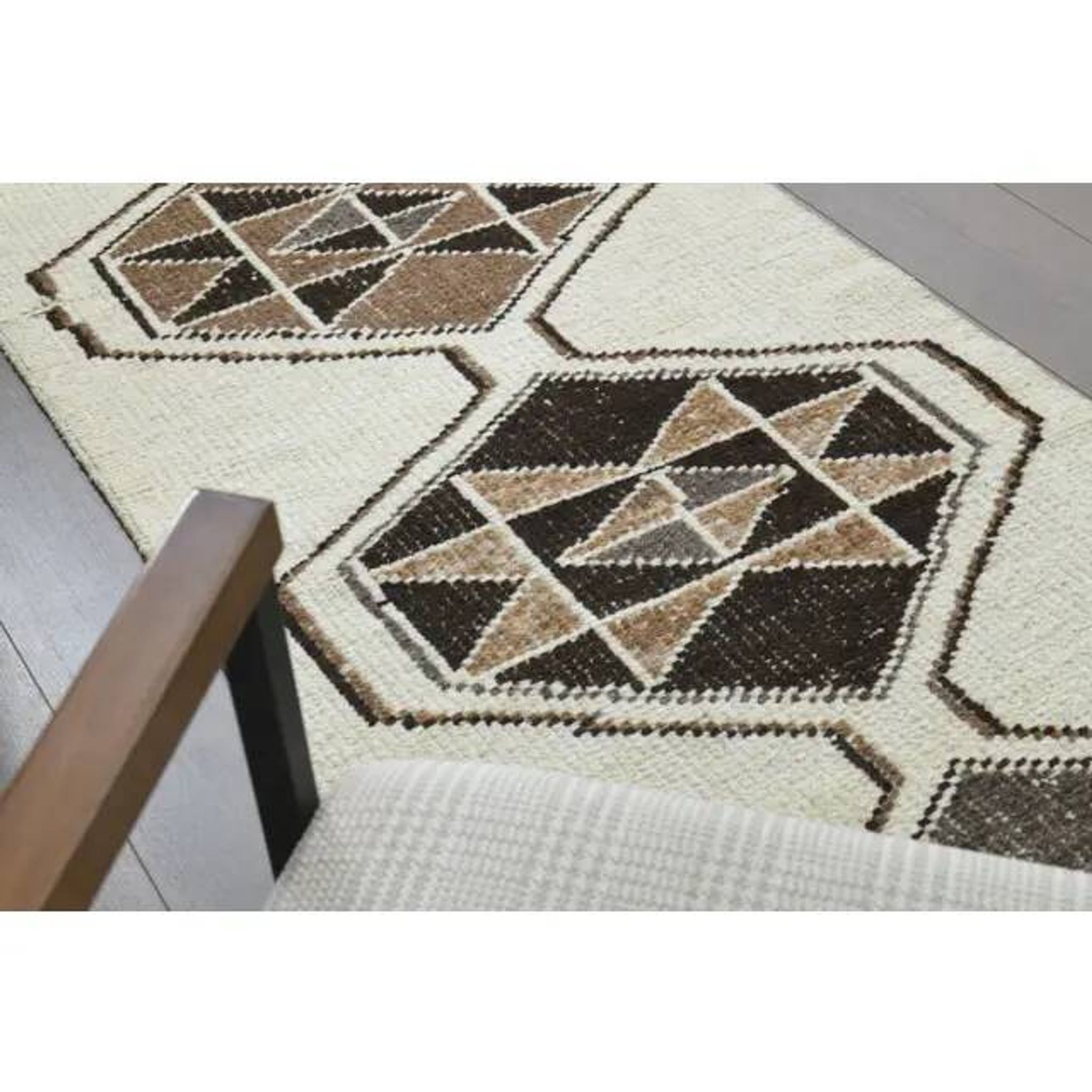 1970s Vintage Turkish Hand-Knotted Wool Cotton Beige Runner Rug 81x388