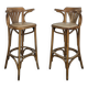 Pair of curved wooden bistro bar stools