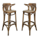 Pair of curved wooden bistro bar stools