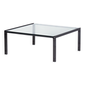 Table basse M1 par Metaform des années 80 en acier inoxydable couleur bronze.