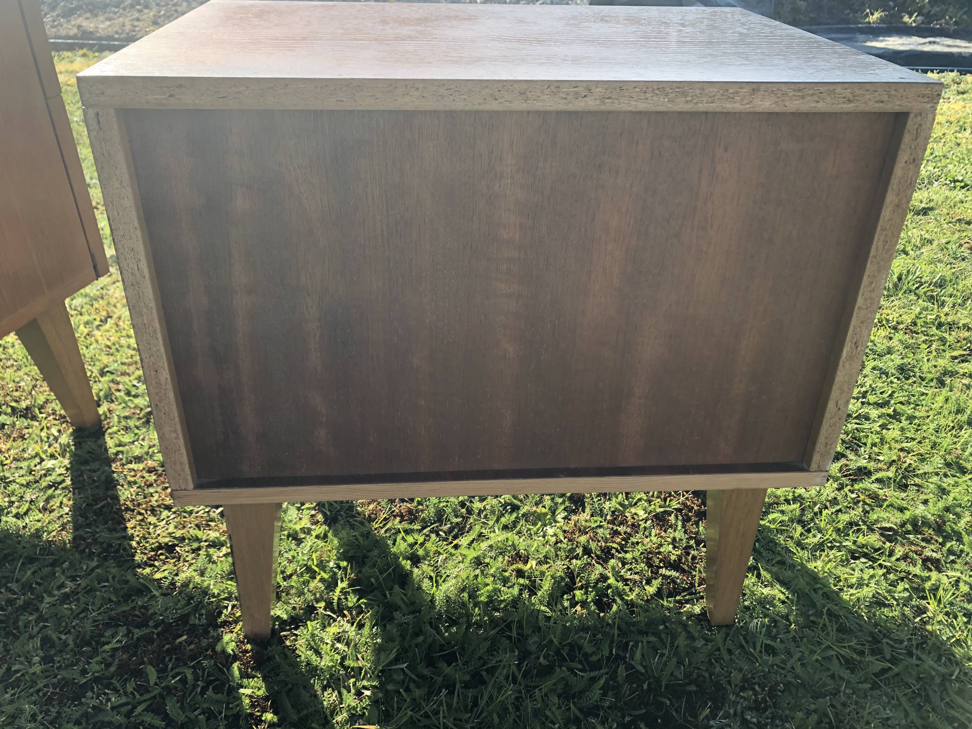 Vintage 1960s blond wood bedsides