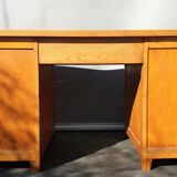Oak desk 8 drawers double boxes 1950