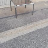 Vintage square coffee table chrome and smoked glass