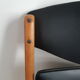 Set of 2 folding chairs in wood and skai