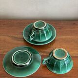 Duo of green ceramic cups