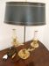 Louis XV Rococo style bouillotte lamp in gilt bronze with 2 light arms