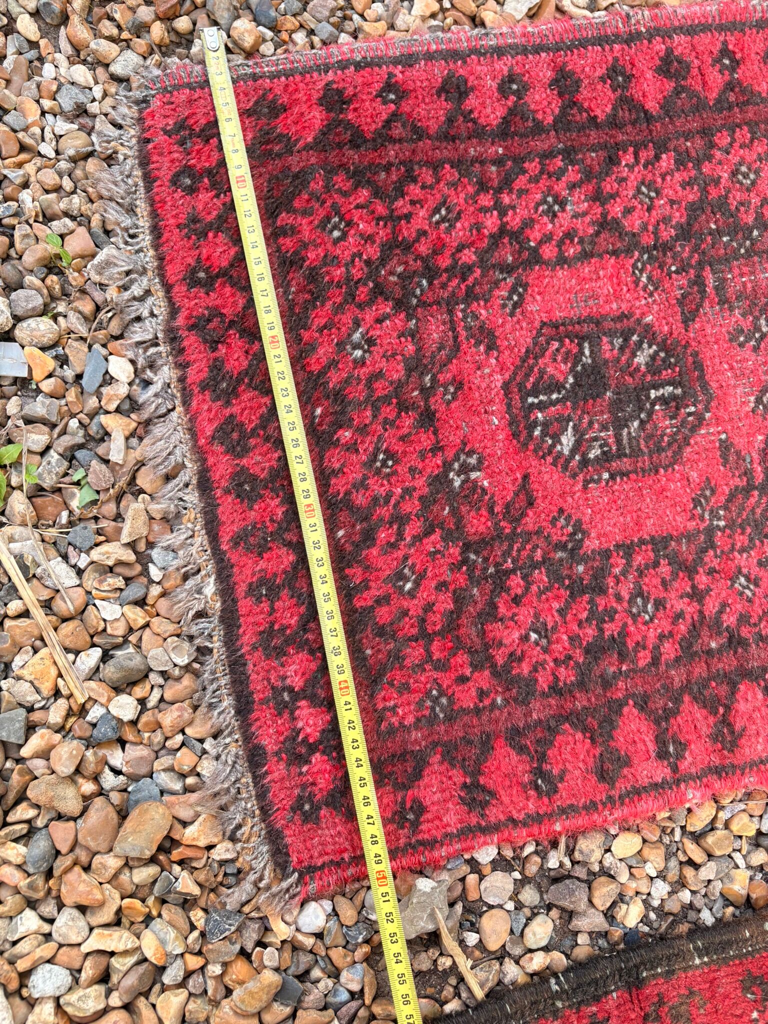 Pair of Antique Balouch Rugs 54x44 Hand-Knotted Wool Cushion Boho Vintage