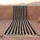 Handmade traditional Beni Ouarain carpet, white and black, 75/300.