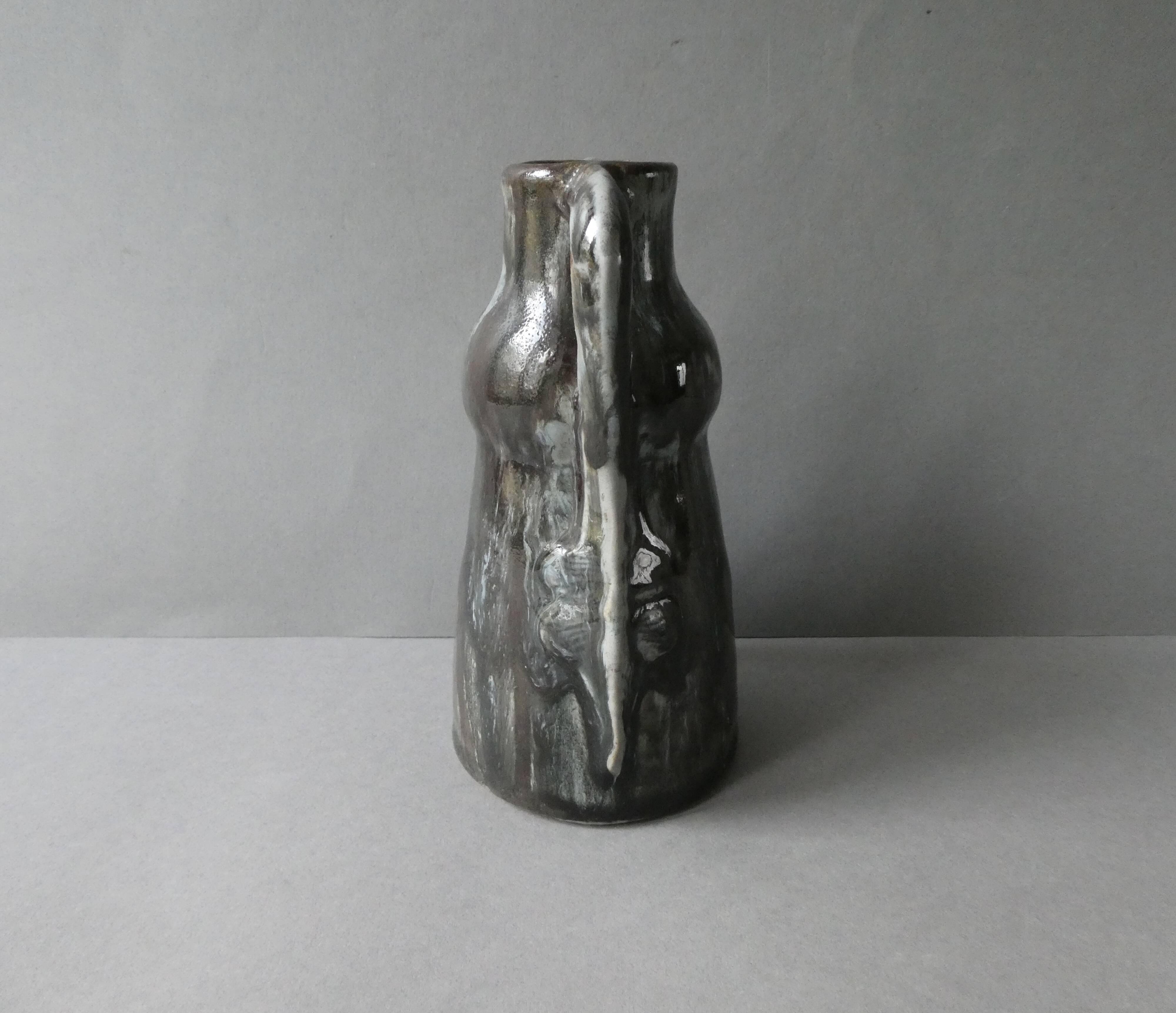Signed glazed stoneware vase, Georges Max Claudet, Art Nouveau style