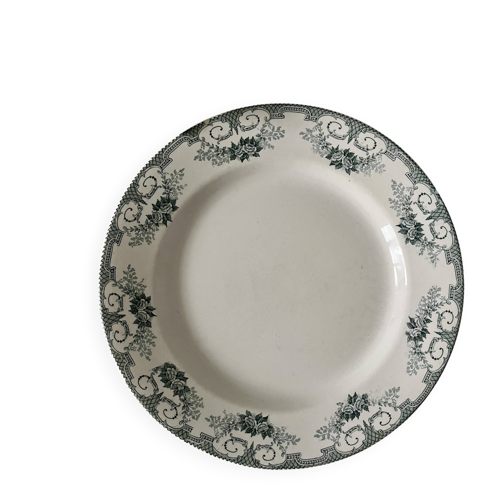 Large round ironstone dish Debray