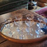 Set of 9 vintage champagne glasses in fine glass