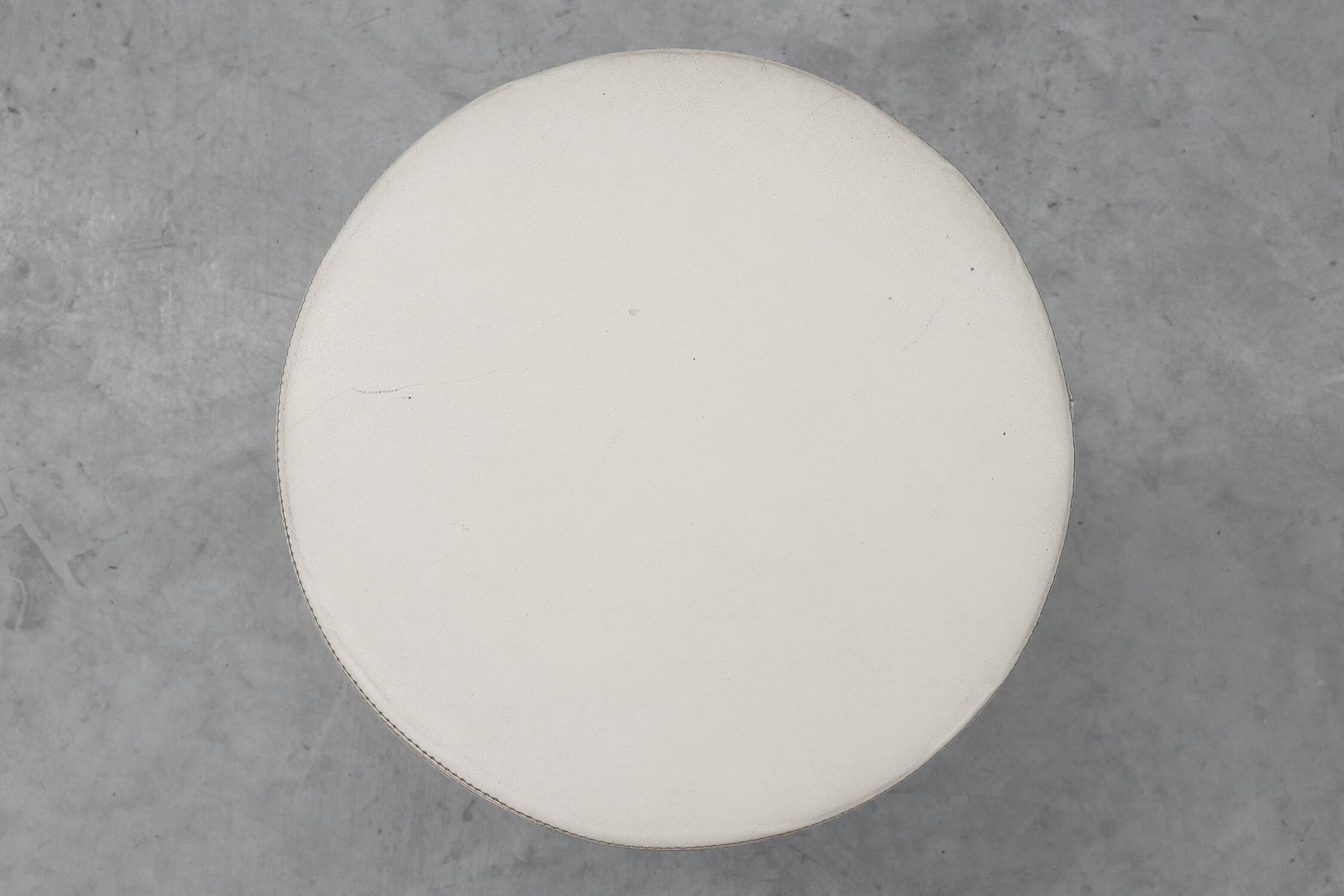 Vintage Mid-century design stool in chrome with white leather seat, 1970s