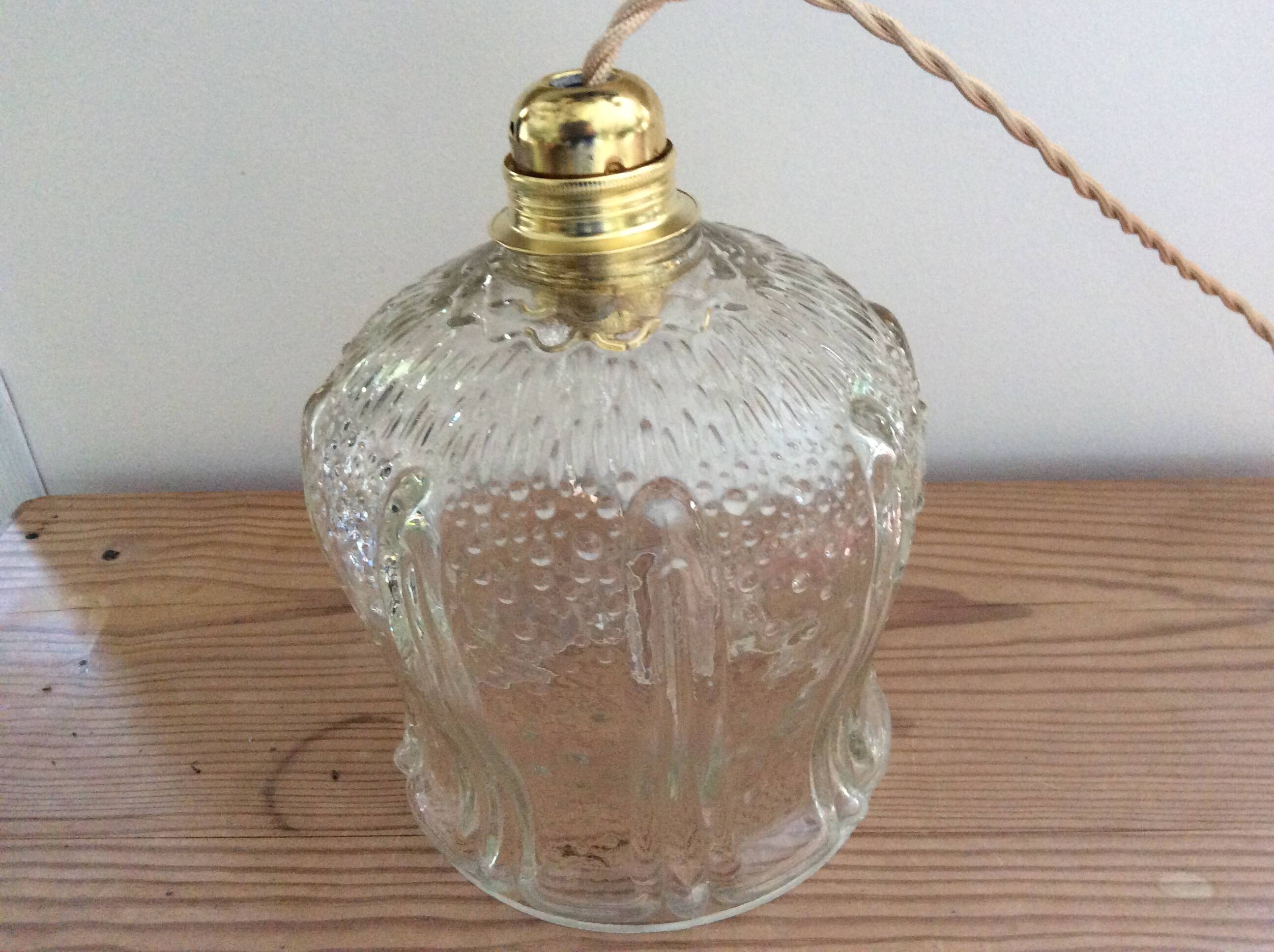 Glass globe pendant light