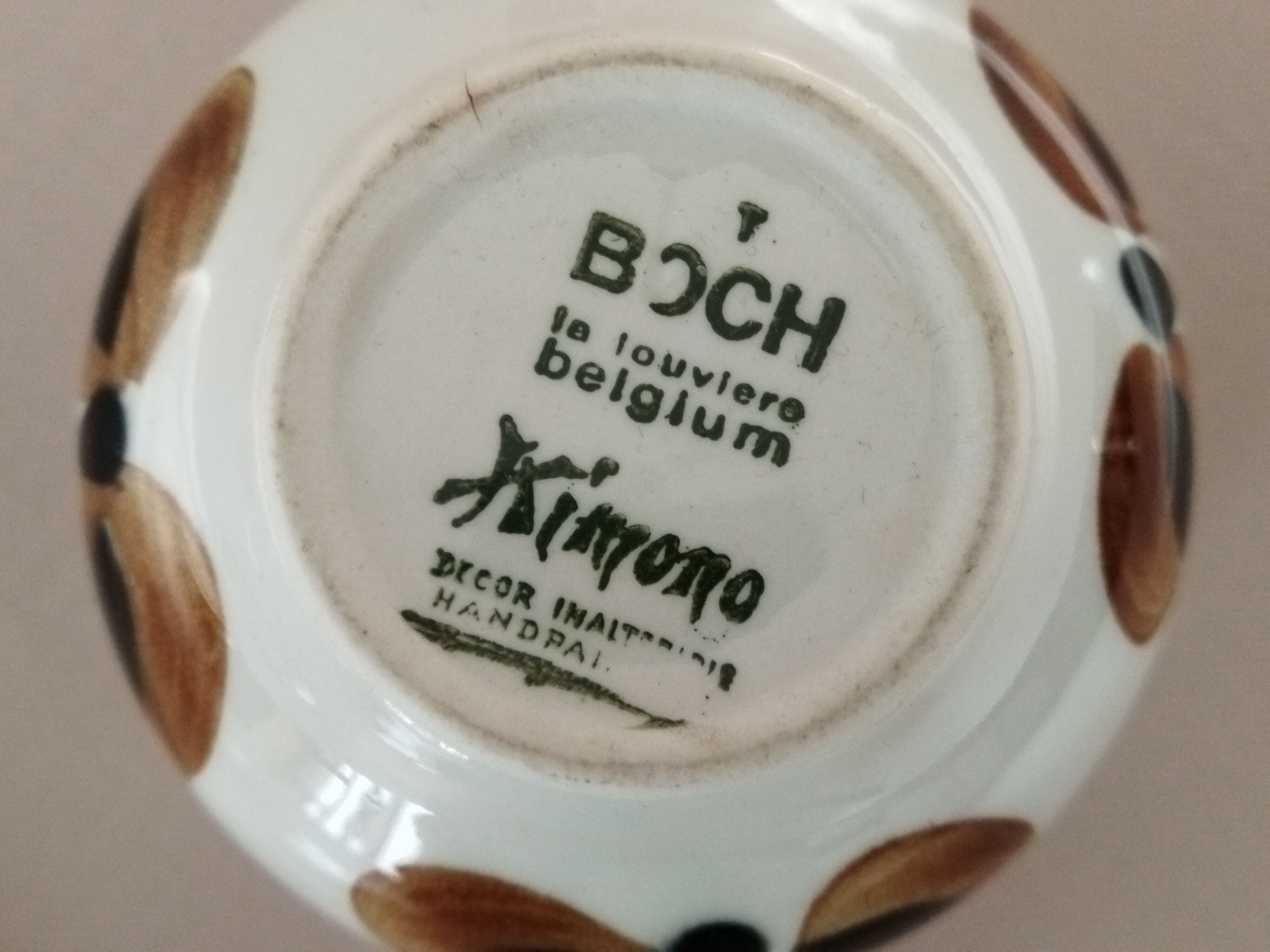 6 cups and cake plates Kimono Boch La Louvière