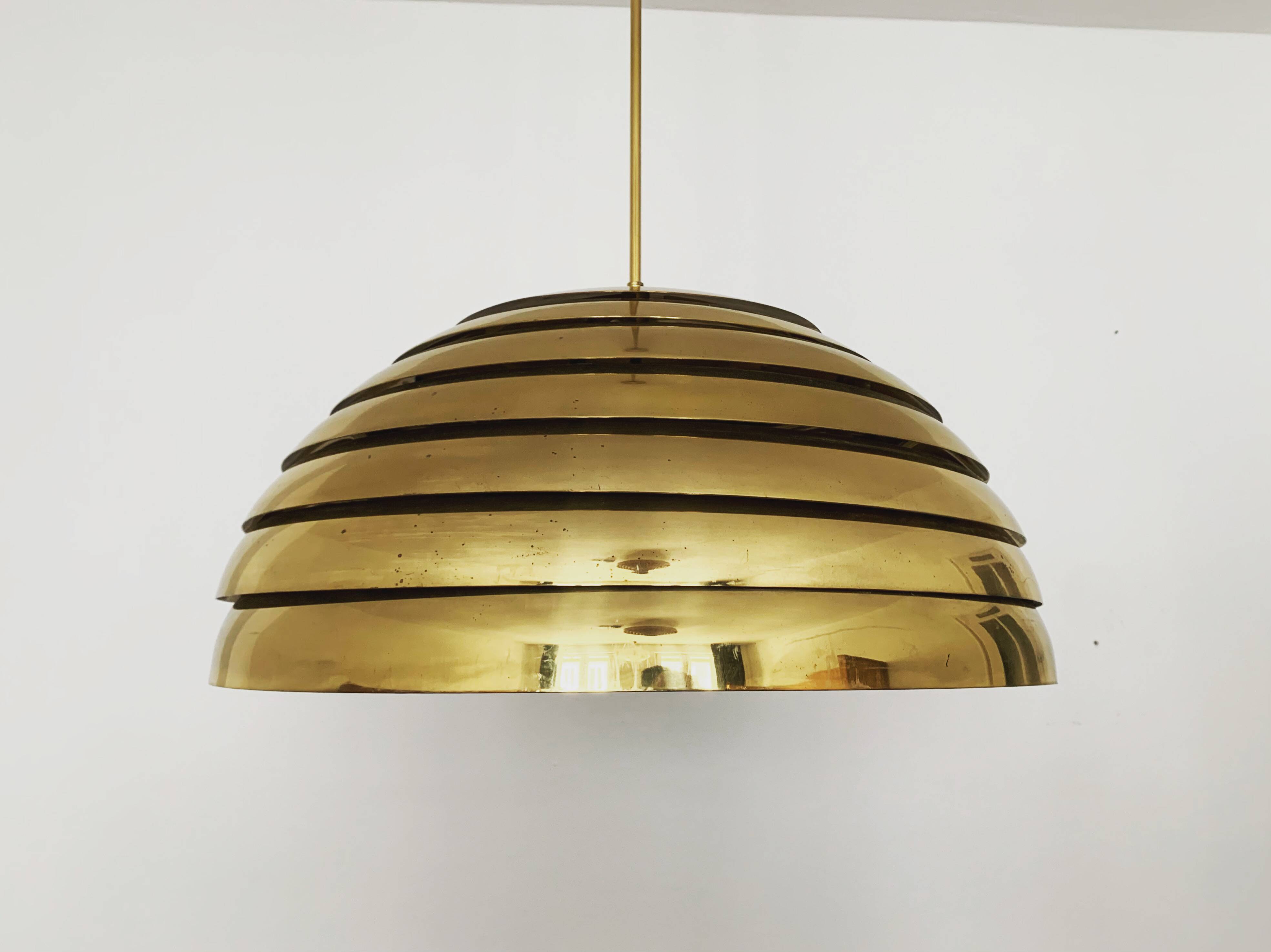 Brass Dome Pendant Lamp by Vereinigte Werkstätten